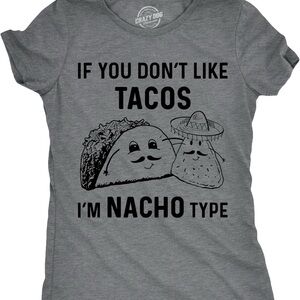 Crazy Dog T-Shirts Gray Taco Graphic Tee